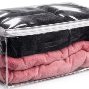 Clear Comforter Storage Bag Large Zippered Blanket Organizer Under Bed 90L