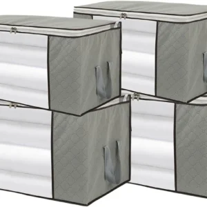 4 Pack Foldable Large Storage Bags 28 X 20 X 12 Inch for Comforter Quilt