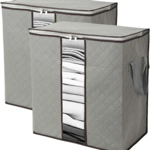 2 Pack Foldable Large Storage Bags 20 X 14 X 20 Inch for Comforter Quilt