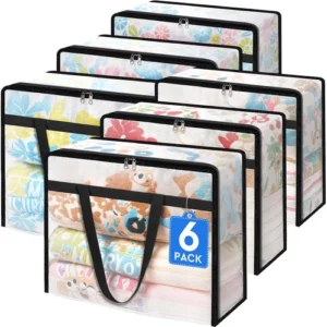 Clear Under-Bed Storage Bags for Comforter Clothes Bedding 40L Foldable